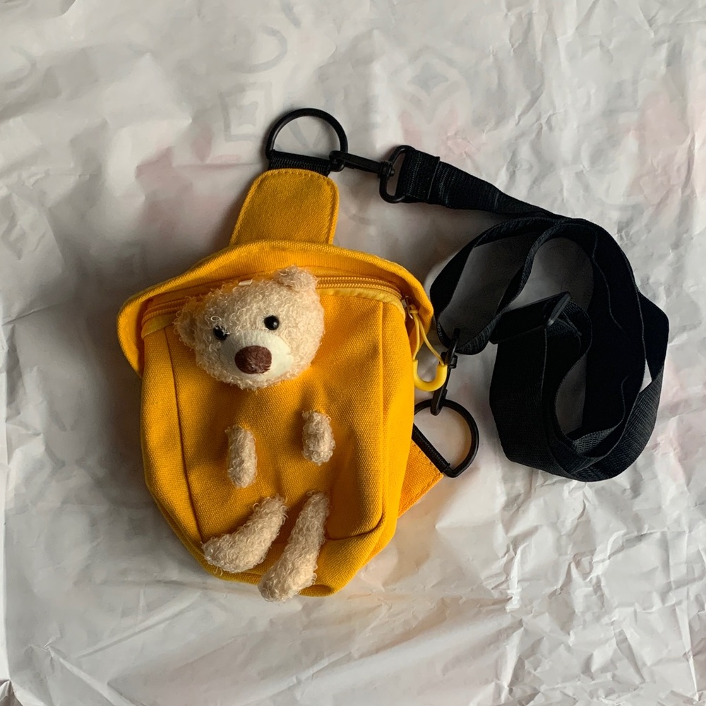 Charming Yellow Teddy Bear Crossbody bog